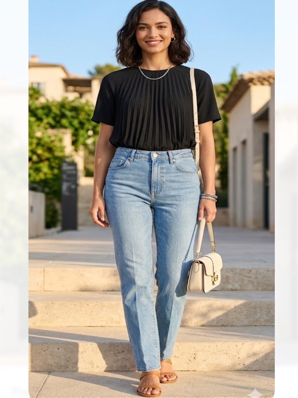 kate spade Black Pleated Short-Sleeve Blouse